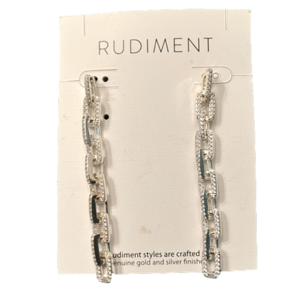 NWT - Rudiment Marcy drop earrings silver sparkly
